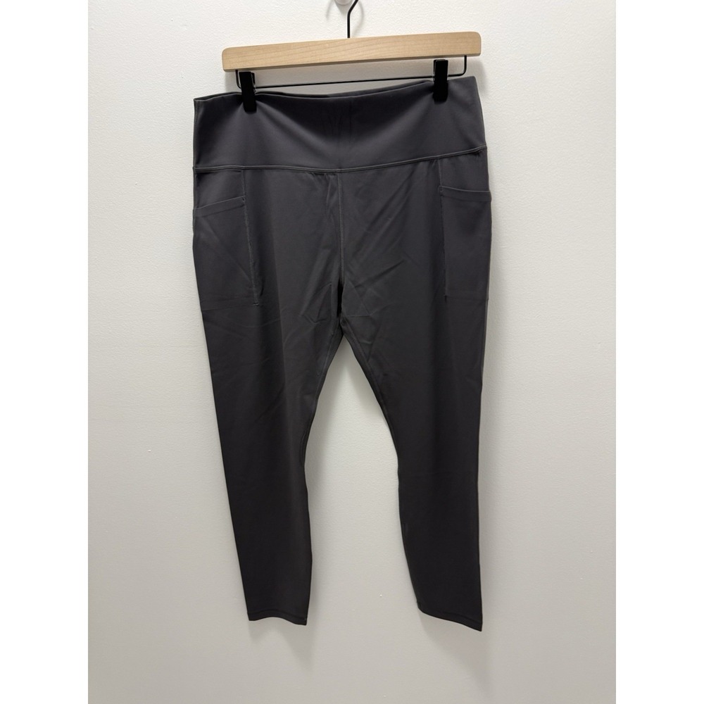 G4Free Women's 2XL Gray High Rise Pocket Ankle Leggings Yoga NWT 25 In Inseam